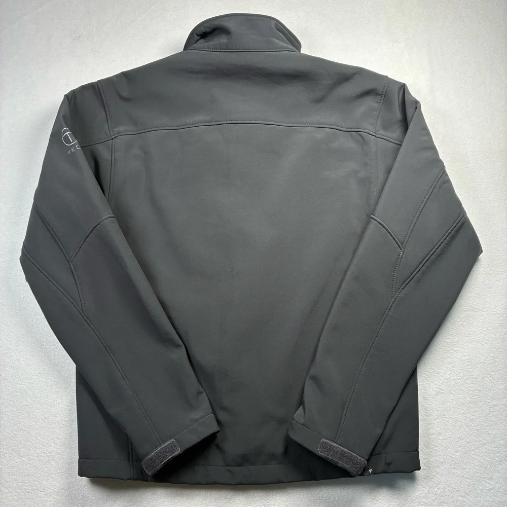 Tech by Tumi Men's Small Gray Softshell Jacket Fleece Lined Performance *FLAW